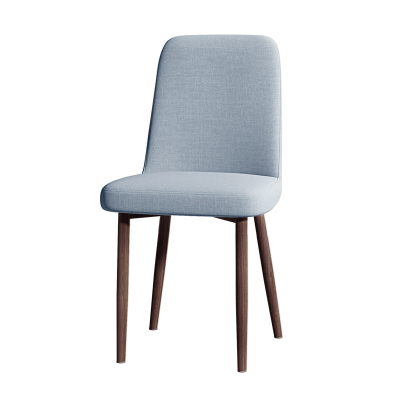 Fabric Dining Side Chairs Glam Style Parsons Chair of 16'' Wide for Kitchen Blue Walnut 1 Piece Clearhalo ' kitchen&dining_furn' 'Dining Chairs' 'Dining Tables & Seating' 'dining_chair' 'Furniture' 'furniture_dining_chair' 'Kitchen & Dining Furniture' 'kitchen' 3466903