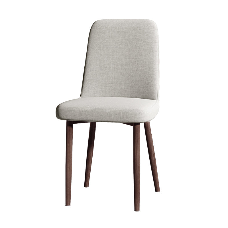 Fabric Dining Side Chairs Glam Style Parsons Chair of 16'' Wide for Kitchen Khaki Walnut 1 Piece Clearhalo ' kitchen&dining_furn' 'Dining Chairs' 'Dining Tables & Seating' 'dining_chair' 'Furniture' 'furniture_dining_chair' 'Kitchen & Dining Furniture' 'kitchen' 3466905