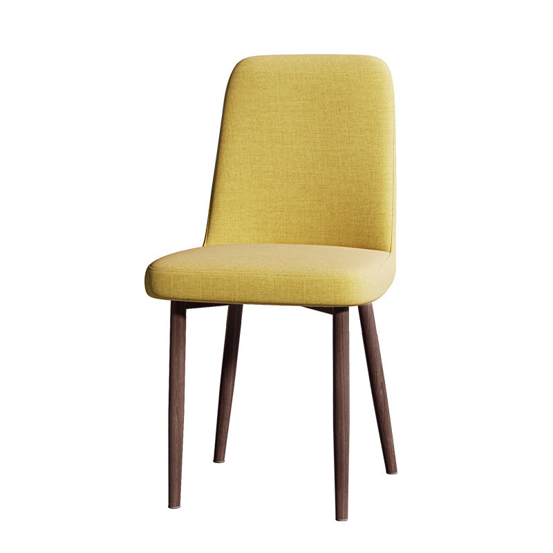 Fabric Dining Side Chairs Glam Style Parsons Chair of 16'' Wide for Kitchen Yellow Walnut 1 Piece Clearhalo ' kitchen&dining_furn' 'Dining Chairs' 'Dining Tables & Seating' 'dining_chair' 'Furniture' 'furniture_dining_chair' 'Kitchen & Dining Furniture' 'kitchen' 3466907