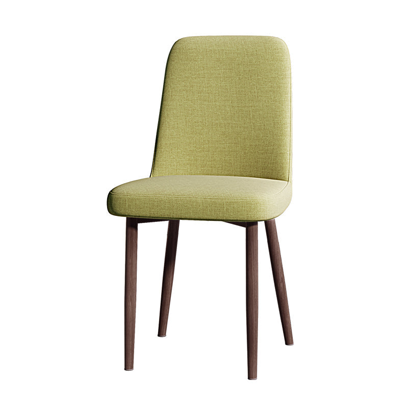 Fabric Dining Side Chairs Glam Style Parsons Chair of 16'' Wide for Kitchen Green Walnut 1 Piece Clearhalo ' kitchen&dining_furn' 'Dining Chairs' 'Dining Tables & Seating' 'dining_chair' 'Furniture' 'furniture_dining_chair' 'Kitchen & Dining Furniture' 'kitchen' 3466911