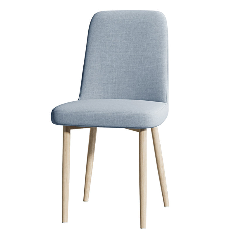 Fabric Dining Side Chairs Glam Style Parsons Chair of 16'' Wide for Kitchen Blue Natural Wood 1 Piece Clearhalo ' kitchen&dining_furn' 'Dining Chairs' 'Dining Tables & Seating' 'dining_chair' 'Furniture' 'furniture_dining_chair' 'Kitchen & Dining Furniture' 'kitchen' 3466917