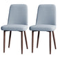 Fabric Dining Side Chairs Glam Style Parsons Chair of 16'' Wide for Kitchen Blue Walnut Set of 2 Clearhalo ' kitchen&dining_furn' 'Dining Chairs' 'Dining Tables & Seating' 'dining_chair' 'Furniture' 'furniture_dining_chair' 'Kitchen & Dining Furniture' 'kitchen' 3466920