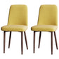 Fabric Dining Side Chairs Glam Style Parsons Chair of 16'' Wide for Kitchen Yellow Walnut Set of 2 Clearhalo ' kitchen&dining_furn' 'Dining Chairs' 'Dining Tables & Seating' 'dining_chair' 'Furniture' 'furniture_dining_chair' 'Kitchen & Dining Furniture' 'kitchen' 3466924