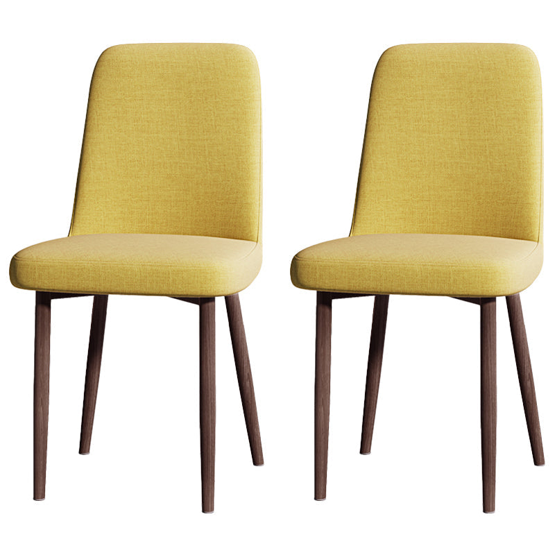 Fabric Dining Side Chairs Glam Style Parsons Chair of 16'' Wide for Kitchen Yellow Walnut Set of 2 Clearhalo ' kitchen&dining_furn' 'Dining Chairs' 'Dining Tables & Seating' 'dining_chair' 'Furniture' 'furniture_dining_chair' 'Kitchen & Dining Furniture' 'kitchen' 3466924
