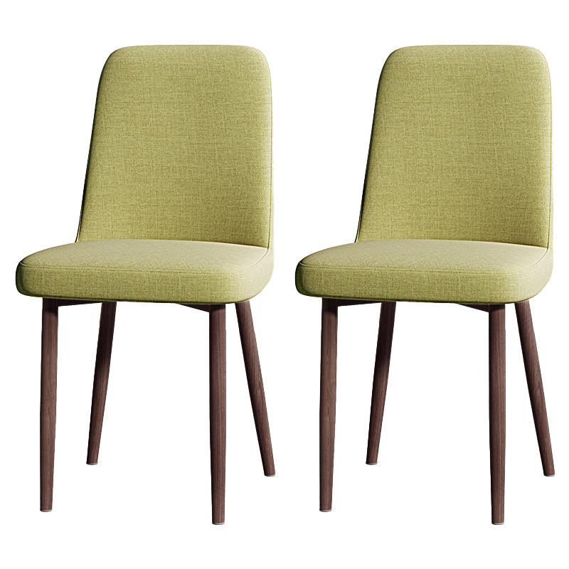 Fabric Dining Side Chairs Glam Style Parsons Chair of 16'' Wide for Kitchen Green Walnut Set of 2 Clearhalo ' kitchen&dining_furn' 'Dining Chairs' 'Dining Tables & Seating' 'dining_chair' 'Furniture' 'furniture_dining_chair' 'Kitchen & Dining Furniture' 'kitchen' 3466928
