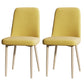 Fabric Dining Side Chairs Glam Style Parsons Chair of 16'' Wide for Kitchen Yellow Natural Wood Set of 2 Clearhalo ' kitchen&dining_furn' 'Dining Chairs' 'Dining Tables & Seating' 'dining_chair' 'Furniture' 'furniture_dining_chair' 'Kitchen & Dining Furniture' 'kitchen' 3466933