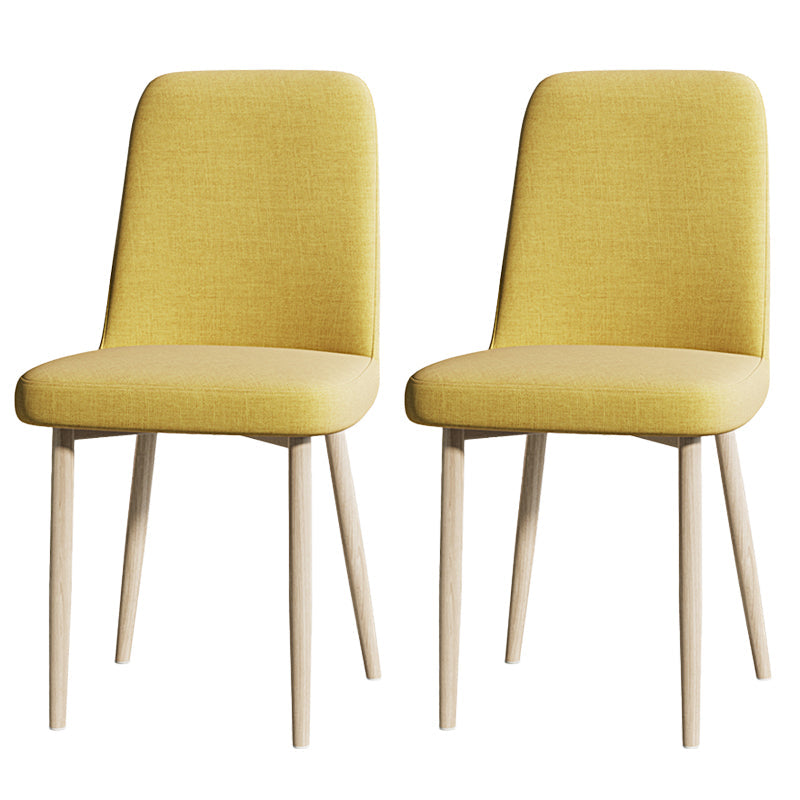 Fabric Dining Side Chairs Glam Style Parsons Chair of 16'' Wide for Kitchen Yellow Natural Wood Set of 2 Clearhalo ' kitchen&dining_furn' 'Dining Chairs' 'Dining Tables & Seating' 'dining_chair' 'Furniture' 'furniture_dining_chair' 'Kitchen & Dining Furniture' 'kitchen' 3466933