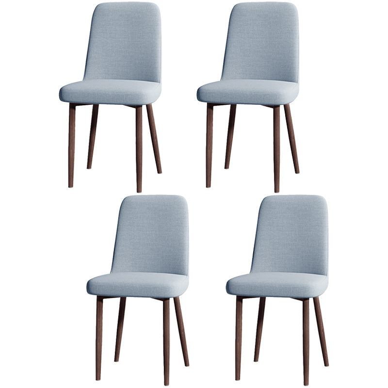 Fabric Dining Side Chairs Glam Style Parsons Chair of 16'' Wide for Kitchen Blue Walnut Set of 4 Clearhalo ' kitchen&dining_furn' 'Dining Chairs' 'Dining Tables & Seating' 'dining_chair' 'Furniture' 'furniture_dining_chair' 'Kitchen & Dining Furniture' 'kitchen' 3466934