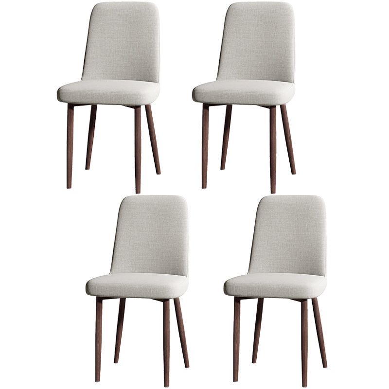 Fabric Dining Side Chairs Glam Style Parsons Chair of 16'' Wide for Kitchen Khaki Walnut Set of 4 Clearhalo ' kitchen&dining_furn' 'Dining Chairs' 'Dining Tables & Seating' 'dining_chair' 'Furniture' 'furniture_dining_chair' 'Kitchen & Dining Furniture' 'kitchen' 3466935
