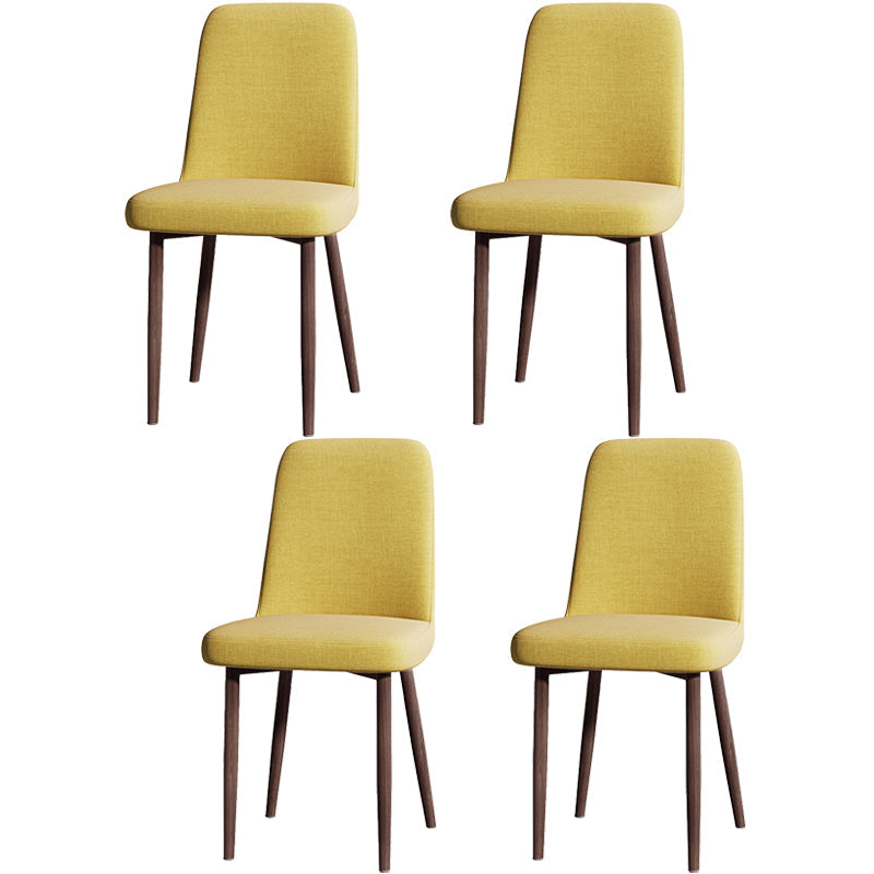 Fabric Dining Side Chairs Glam Style Parsons Chair of 16'' Wide for Kitchen Yellow Walnut Set of 4 Clearhalo ' kitchen&dining_furn' 'Dining Chairs' 'Dining Tables & Seating' 'dining_chair' 'Furniture' 'furniture_dining_chair' 'Kitchen & Dining Furniture' 'kitchen' 3466936