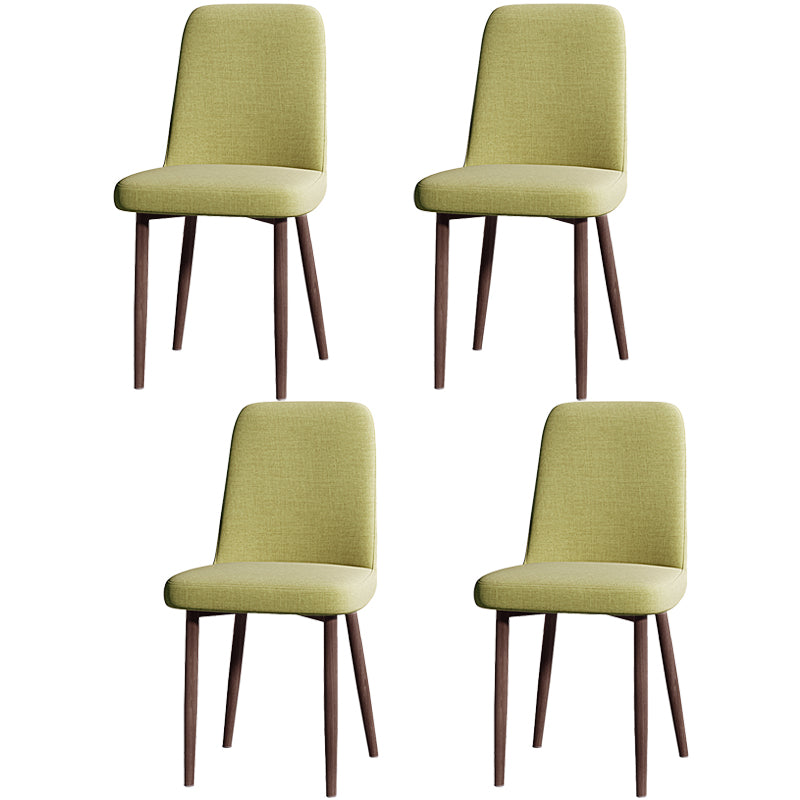 Fabric Dining Side Chairs Glam Style Parsons Chair of 16'' Wide for Kitchen Green Walnut Set of 4 Clearhalo ' kitchen&dining_furn' 'Dining Chairs' 'Dining Tables & Seating' 'dining_chair' 'Furniture' 'furniture_dining_chair' 'Kitchen & Dining Furniture' 'kitchen' 3466938