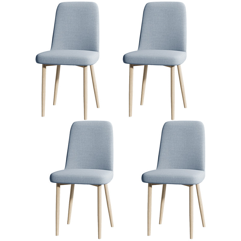 Fabric Dining Side Chairs Glam Style Parsons Chair of 16'' Wide for Kitchen Blue Natural Wood Set of 4 Clearhalo ' kitchen&dining_furn' 'Dining Chairs' 'Dining Tables & Seating' 'dining_chair' 'Furniture' 'furniture_dining_chair' 'Kitchen & Dining Furniture' 'kitchen' 3466941