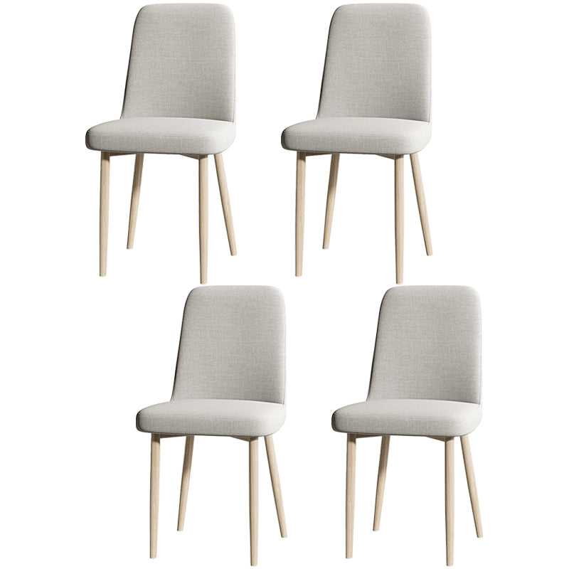 Fabric Dining Side Chairs Glam Style Parsons Chair of 16'' Wide for Kitchen Khaki Natural Wood Set of 4 Clearhalo ' kitchen&dining_furn' 'Dining Chairs' 'Dining Tables & Seating' 'dining_chair' 'Furniture' 'furniture_dining_chair' 'Kitchen & Dining Furniture' 'kitchen' 3466942