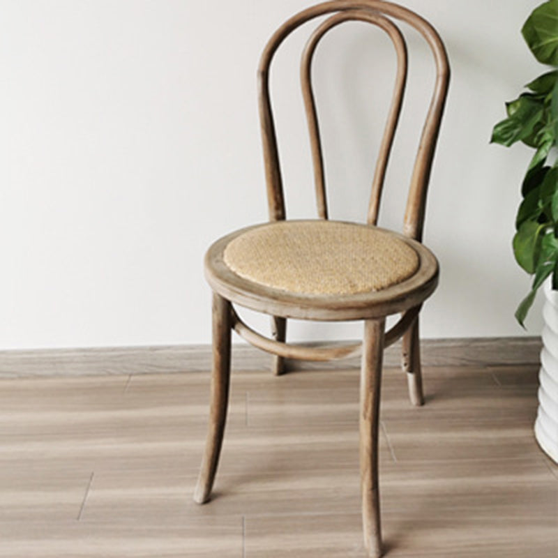 Solid Wood Dining Chairs Modern Style Kitchen Windsor Back Side Chairs Dark Gray Wicker & Rattan 1 Piece Clearhalo ' kitchen&dining_furn' 'Dining Chairs' 'Dining Tables & Seating' 'dining_chair' 'Furniture' 'furniture_dining_chair' 'Kitchen & Dining Furniture' 'kitchen' 3466972