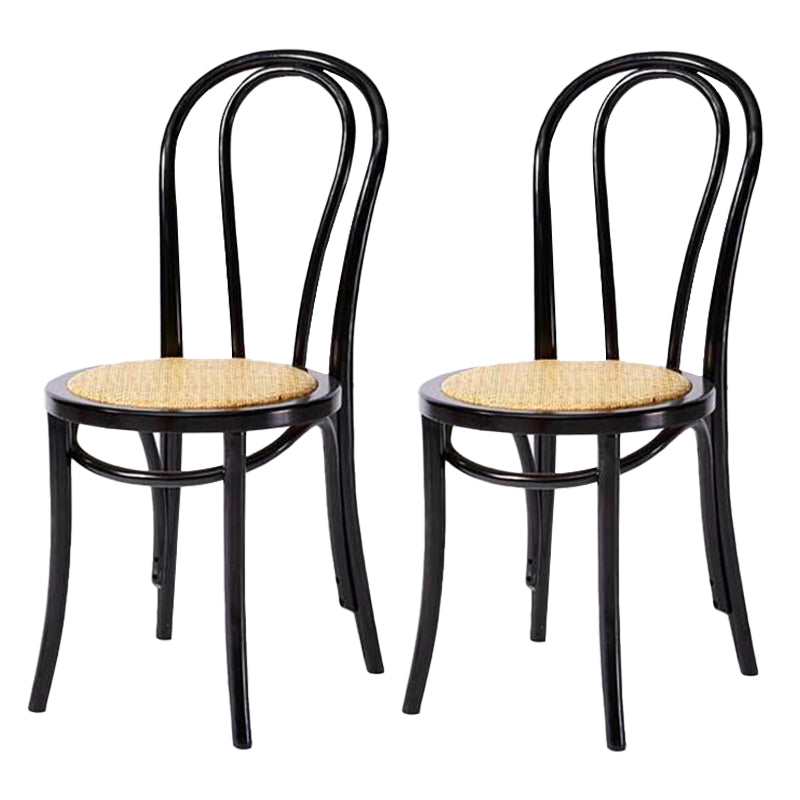 Solid Wood Dining Chairs Modern Style Kitchen Windsor Back Side Chairs Black Wicker & Rattan Set of 2 Clearhalo ' kitchen&dining_furn' 'Dining Chairs' 'Dining Tables & Seating' 'dining_chair' 'Furniture' 'furniture_dining_chair' 'Kitchen & Dining Furniture' 'kitchen' 3466974