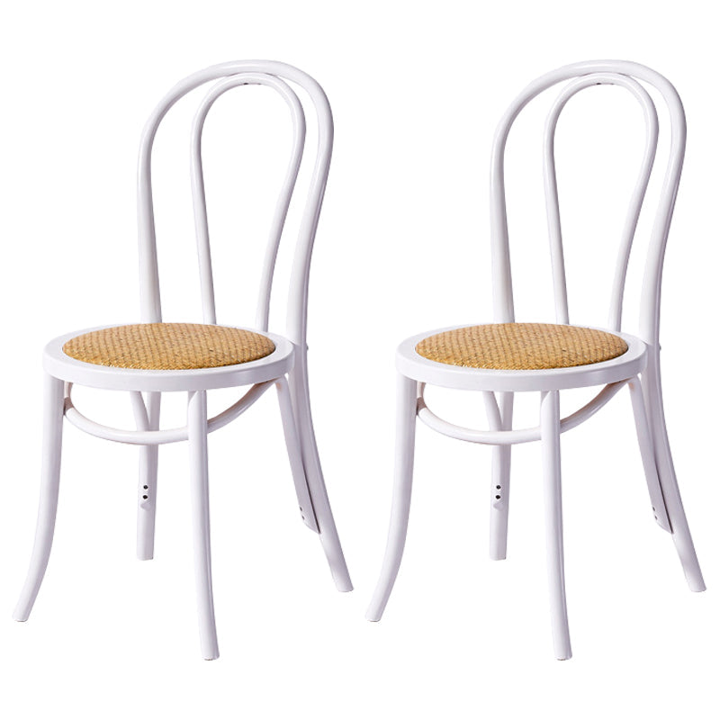 Solid Wood Dining Chairs Modern Style Kitchen Windsor Back Side Chairs White Wicker & Rattan Set of 2 Clearhalo ' kitchen&dining_furn' 'Dining Chairs' 'Dining Tables & Seating' 'dining_chair' 'Furniture' 'furniture_dining_chair' 'Kitchen & Dining Furniture' 'kitchen' 3466976