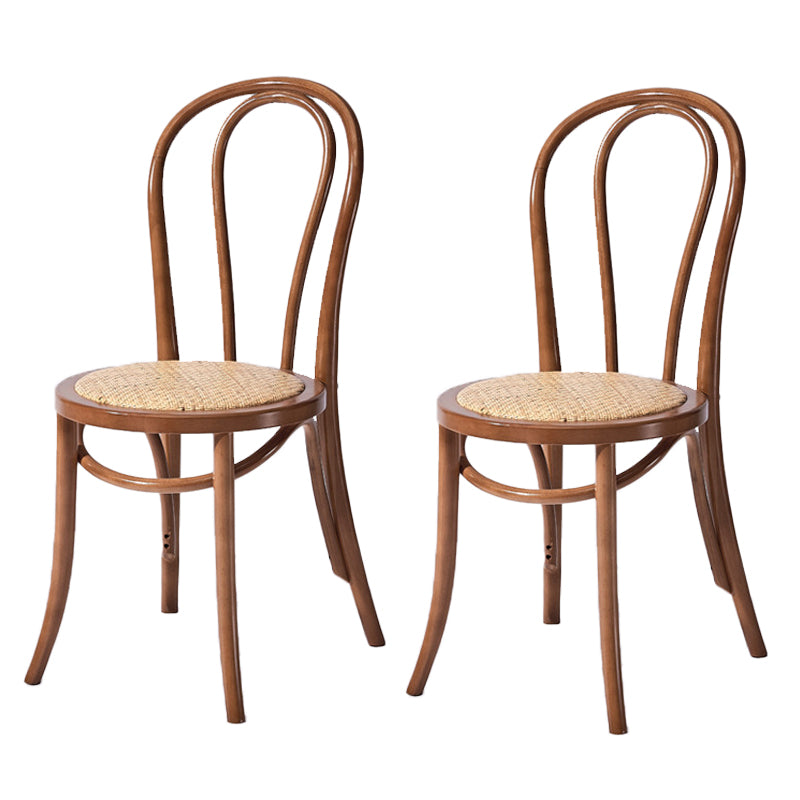 Solid Wood Dining Chairs Modern Style Kitchen Windsor Back Side Chairs Tan Wicker & Rattan Set of 2 Clearhalo ' kitchen&dining_furn' 'Dining Chairs' 'Dining Tables & Seating' 'dining_chair' 'Furniture' 'furniture_dining_chair' 'Kitchen & Dining Furniture' 'kitchen' 3466979