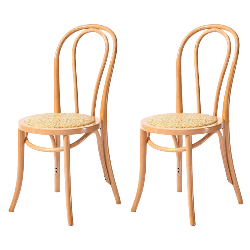 Solid Wood Dining Chairs Modern Style Kitchen Windsor Back Side Chairs Wood Wicker & Rattan Set of 2 Clearhalo ' kitchen&dining_furn' 'Dining Chairs' 'Dining Tables & Seating' 'dining_chair' 'Furniture' 'furniture_dining_chair' 'Kitchen & Dining Furniture' 'kitchen' 3466982