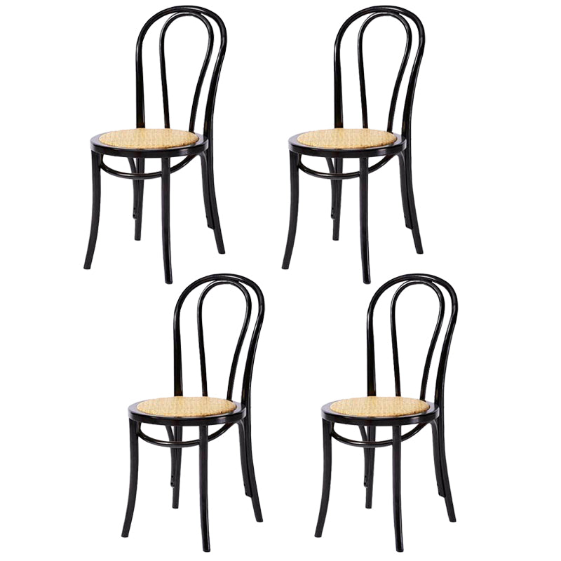 Solid Wood Dining Chairs Modern Style Kitchen Windsor Back Side Chairs Black Wicker & Rattan Set of 4 Clearhalo ' kitchen&dining_furn' 'Dining Chairs' 'Dining Tables & Seating' 'dining_chair' 'Furniture' 'furniture_dining_chair' 'Kitchen & Dining Furniture' 'kitchen' 3466990
