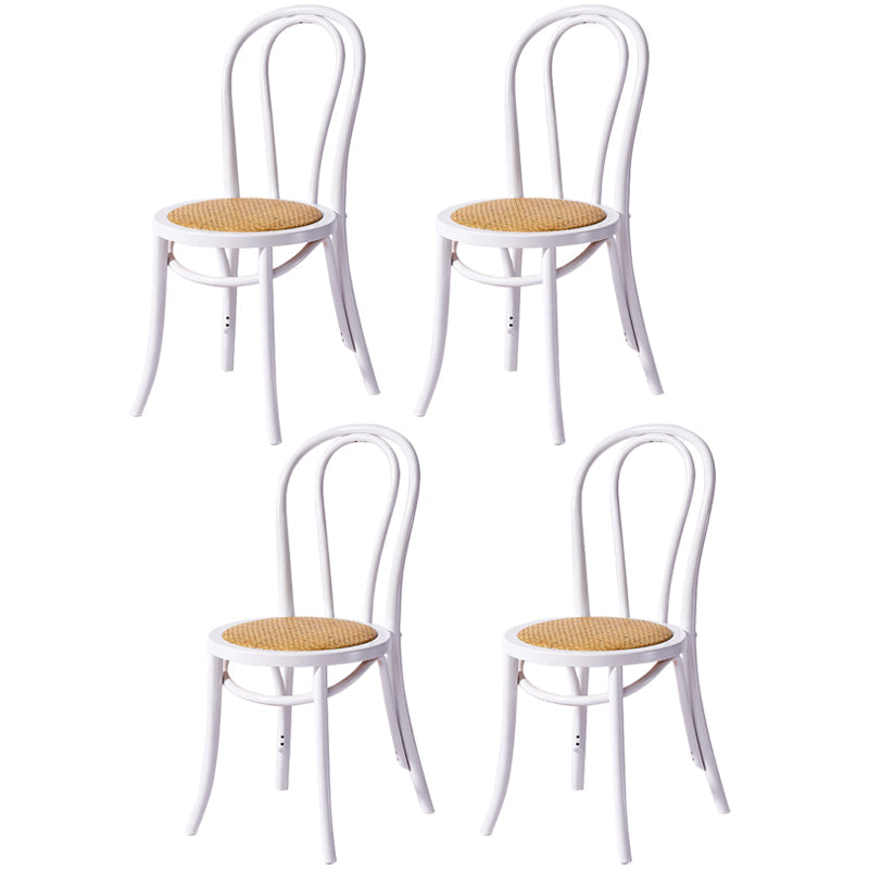 Solid Wood Dining Chairs Modern Style Kitchen Windsor Back Side Chairs White Wicker & Rattan Set of 4 Clearhalo ' kitchen&dining_furn' 'Dining Chairs' 'Dining Tables & Seating' 'dining_chair' 'Furniture' 'furniture_dining_chair' 'Kitchen & Dining Furniture' 'kitchen' 3466992