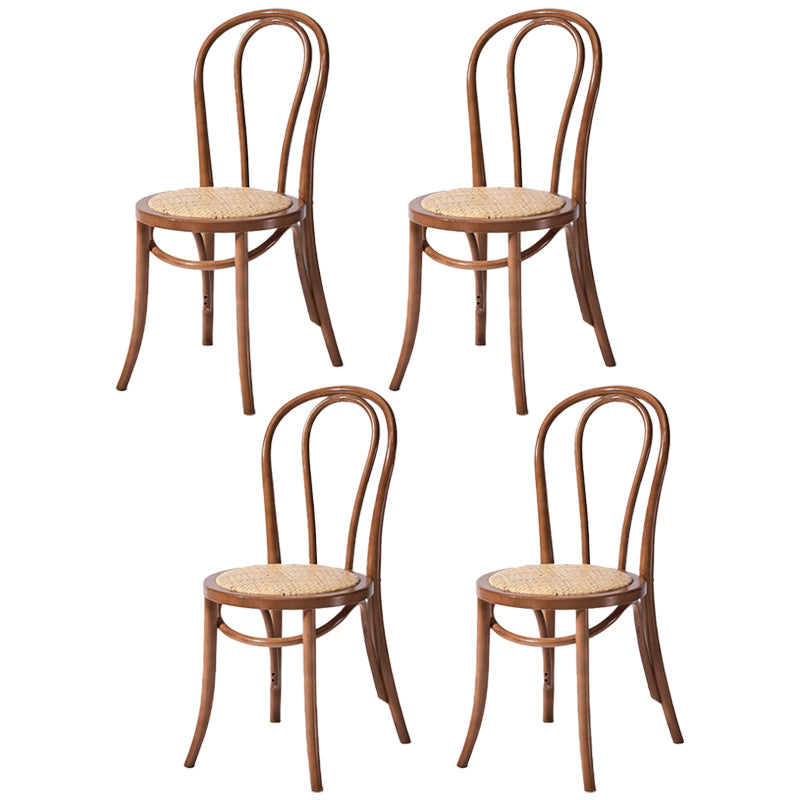 Solid Wood Dining Chairs Modern Style Kitchen Windsor Back Side Chairs Tan Wicker & Rattan Set of 4 Clearhalo ' kitchen&dining_furn' 'Dining Chairs' 'Dining Tables & Seating' 'dining_chair' 'Furniture' 'furniture_dining_chair' 'Kitchen & Dining Furniture' 'kitchen' 3466995