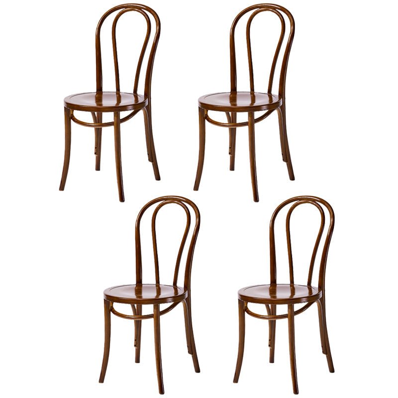 Solid Wood Dining Chairs Modern Style Kitchen Windsor Back Side Chairs Walnut Wood Set of 4 Clearhalo ' kitchen&dining_furn' 'Dining Chairs' 'Dining Tables & Seating' 'dining_chair' 'Furniture' 'furniture_dining_chair' 'Kitchen & Dining Furniture' 'kitchen' 3466997