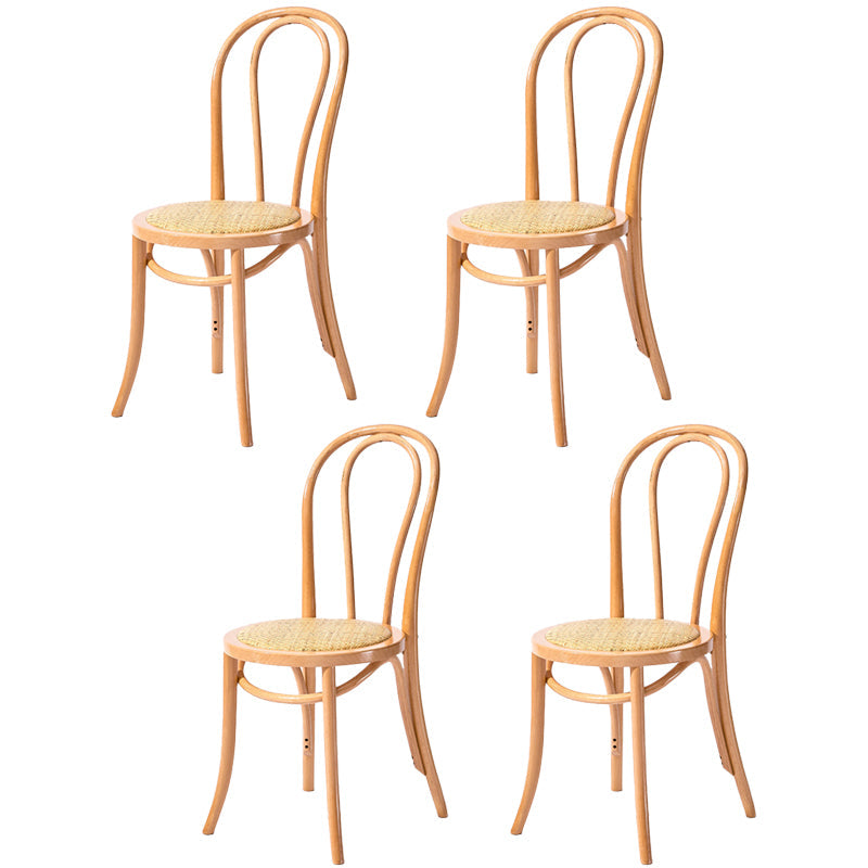 Solid Wood Dining Chairs Modern Style Kitchen Windsor Back Side Chairs Wood Wicker & Rattan Set of 4 Clearhalo ' kitchen&dining_furn' 'Dining Chairs' 'Dining Tables & Seating' 'dining_chair' 'Furniture' 'furniture_dining_chair' 'Kitchen & Dining Furniture' 'kitchen' 3466998