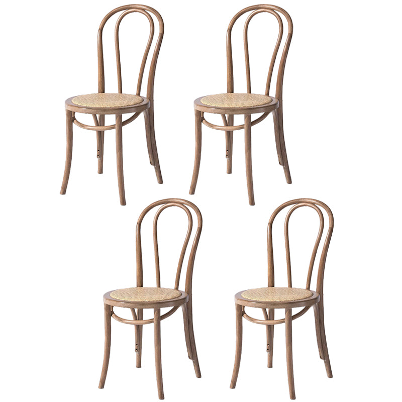 Solid Wood Dining Chairs Modern Style Kitchen Windsor Back Side Chairs Smoke Gray Wicker & Rattan Set of 4 Clearhalo ' kitchen&dining_furn' 'Dining Chairs' 'Dining Tables & Seating' 'dining_chair' 'Furniture' 'furniture_dining_chair' 'Kitchen & Dining Furniture' 'kitchen' 3467002