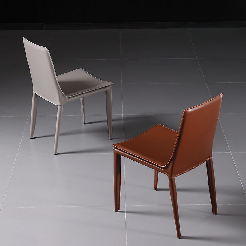 Modern Kitchen PU Leather Dining Side Chair Solid Back Dining Side Chair Clearhalo ' kitchen&dining_furn' 'Dining Chairs' 'Dining Tables & Seating' 'dining_chair' 'Furniture' 'furniture_dining_chair' 'Kitchen & Dining Furniture' 'kitchen' 3467009