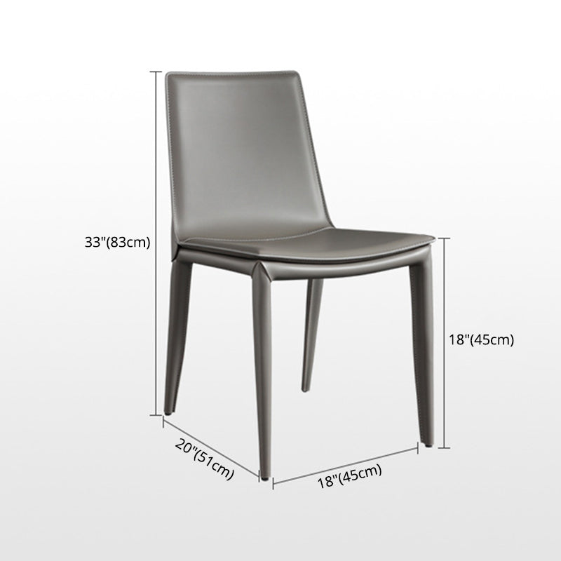 Modern Kitchen PU Leather Dining Side Chair Solid Back Dining Side Chair Clearhalo ' kitchen&dining_furn' 'Dining Chairs' 'Dining Tables & Seating' 'dining_chair' 'Furniture' 'furniture_dining_chair' 'Kitchen & Dining Furniture' 'kitchen' 3467023
