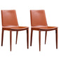 Modern Kitchen PU Leather Dining Side Chair Solid Back Dining Side Chair Orange Red Set of 2 Clearhalo ' kitchen&dining_furn' 'Dining Chairs' 'Dining Tables & Seating' 'dining_chair' 'Furniture' 'furniture_dining_chair' 'Kitchen & Dining Furniture' 'kitchen' 3467025