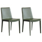 Modern Kitchen PU Leather Dining Side Chair Solid Back Dining Side Chair Blackish Green Set of 2 Clearhalo ' kitchen&dining_furn' 'Dining Chairs' 'Dining Tables & Seating' 'dining_chair' 'Furniture' 'furniture_dining_chair' 'Kitchen & Dining Furniture' 'kitchen' 3467032