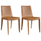 Modern Kitchen PU Leather Dining Side Chair Solid Back Dining Side Chair Brown Set of 2 Clearhalo ' kitchen&dining_furn' 'Dining Chairs' 'Dining Tables & Seating' 'dining_chair' 'Furniture' 'furniture_dining_chair' 'Kitchen & Dining Furniture' 'kitchen' 3467035