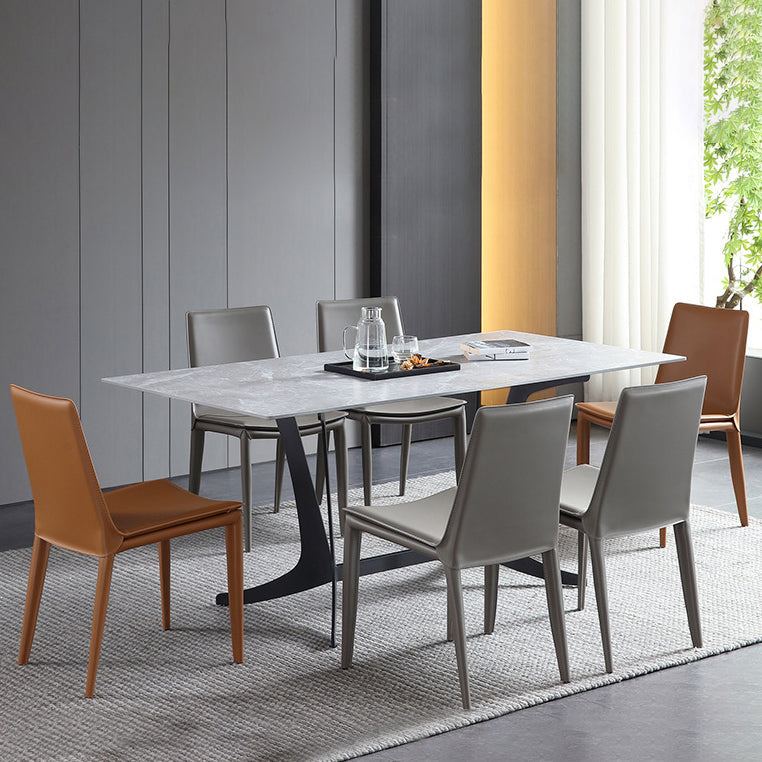 Modern Kitchen PU Leather Dining Side Chair Solid Back Dining Side Chair Clearhalo ' kitchen&dining_furn' 'Dining Chairs' 'Dining Tables & Seating' 'dining_chair' 'Furniture' 'furniture_dining_chair' 'Kitchen & Dining Furniture' 'kitchen' 3467040