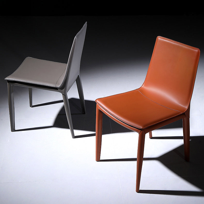 Modern Kitchen PU Leather Dining Side Chair Solid Back Dining Side Chair Clearhalo ' kitchen&dining_furn' 'Dining Chairs' 'Dining Tables & Seating' 'dining_chair' 'Furniture' 'furniture_dining_chair' 'Kitchen & Dining Furniture' 'kitchen' 3467044