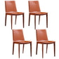 Modern Kitchen PU Leather Dining Side Chair Solid Back Dining Side Chair Orange Red Set of 4 Clearhalo ' kitchen&dining_furn' 'Dining Chairs' 'Dining Tables & Seating' 'dining_chair' 'Furniture' 'furniture_dining_chair' 'Kitchen & Dining Furniture' 'kitchen' 3467045