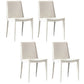 Modern Kitchen PU Leather Dining Side Chair Solid Back Dining Side Chair Cream Set of 4 Clearhalo ' kitchen&dining_furn' 'Dining Chairs' 'Dining Tables & Seating' 'dining_chair' 'Furniture' 'furniture_dining_chair' 'Kitchen & Dining Furniture' 'kitchen' 3467049