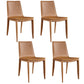 Modern Kitchen PU Leather Dining Side Chair Solid Back Dining Side Chair Brown Set of 4 Clearhalo ' kitchen&dining_furn' 'Dining Chairs' 'Dining Tables & Seating' 'dining_chair' 'Furniture' 'furniture_dining_chair' 'Kitchen & Dining Furniture' 'kitchen' 3467050