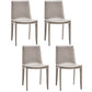 Modern Kitchen PU Leather Dining Side Chair Solid Back Dining Side Chair White-Gray Set of 4 Clearhalo ' kitchen&dining_furn' 'Dining Chairs' 'Dining Tables & Seating' 'dining_chair' 'Furniture' 'furniture_dining_chair' 'Kitchen & Dining Furniture' 'kitchen' 3467052