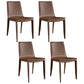 Modern Kitchen PU Leather Dining Side Chair Solid Back Dining Side Chair Coffee Set of 4 Clearhalo ' kitchen&dining_furn' 'Dining Chairs' 'Dining Tables & Seating' 'dining_chair' 'Furniture' 'furniture_dining_chair' 'Kitchen & Dining Furniture' 'kitchen' 3467053