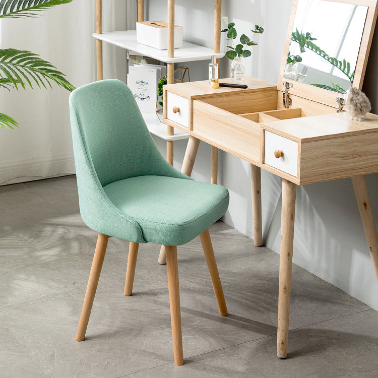 Fabric Dining Side Chair Glam Style Indoor Parsons Armless Chair of 17'' Wide Mint Green 1 Piece Clearhalo ' kitchen&dining_furn' 'Dining Chairs' 'Dining Tables & Seating' 'dining_chair' 'Furniture' 'furniture_dining_chair' 'Kitchen & Dining Furniture' 'kitchen' 3467056