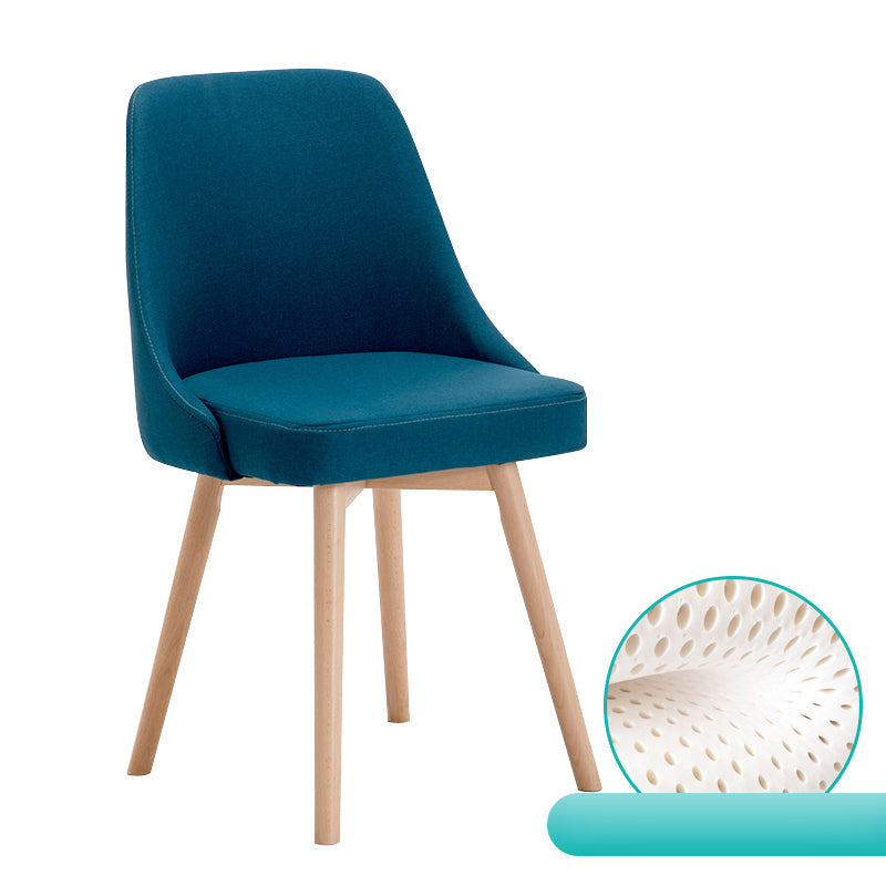 Fabric Dining Side Chair Glam Style Indoor Parsons Armless Chair of 17'' Wide Blue 1 Piece Clearhalo ' kitchen&dining_furn' 'Dining Chairs' 'Dining Tables & Seating' 'dining_chair' 'Furniture' 'furniture_dining_chair' 'Kitchen & Dining Furniture' 'kitchen' 3467059