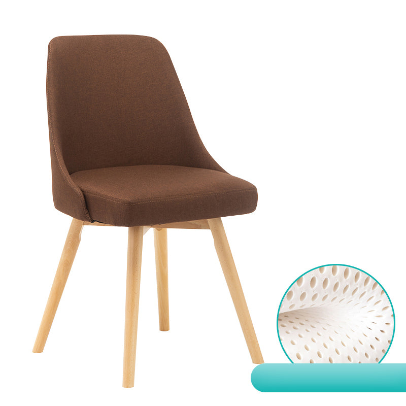 Fabric Dining Side Chair Glam Style Indoor Parsons Armless Chair of 17'' Wide Coffee 1 Piece Clearhalo ' kitchen&dining_furn' 'Dining Chairs' 'Dining Tables & Seating' 'dining_chair' 'Furniture' 'furniture_dining_chair' 'Kitchen & Dining Furniture' 'kitchen' 3467062