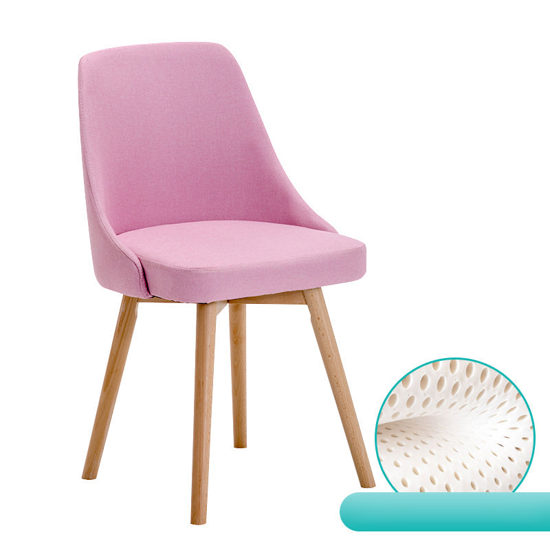 Fabric Dining Side Chair Glam Style Indoor Parsons Armless Chair of 17'' Wide Pink 1 Piece Clearhalo ' kitchen&dining_furn' 'Dining Chairs' 'Dining Tables & Seating' 'dining_chair' 'Furniture' 'furniture_dining_chair' 'Kitchen & Dining Furniture' 'kitchen' 3467064