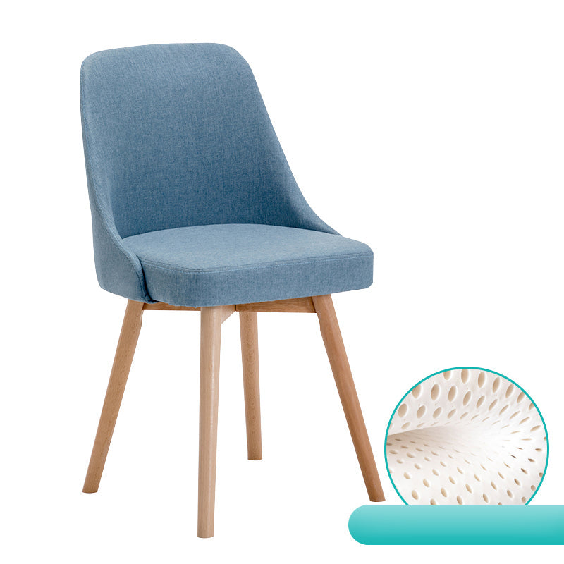 Fabric Dining Side Chair Glam Style Indoor Parsons Armless Chair of 17'' Wide Sky Blue 1 Piece Clearhalo ' kitchen&dining_furn' 'Dining Chairs' 'Dining Tables & Seating' 'dining_chair' 'Furniture' 'furniture_dining_chair' 'Kitchen & Dining Furniture' 'kitchen' 3467071