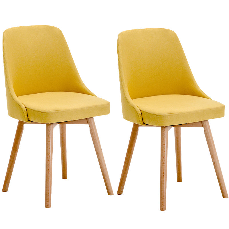 Fabric Dining Side Chair Glam Style Indoor Parsons Armless Chair of 17'' Wide Yellow Set of 2 Clearhalo ' kitchen&dining_furn' 'Dining Chairs' 'Dining Tables & Seating' 'dining_chair' 'Furniture' 'furniture_dining_chair' 'Kitchen & Dining Furniture' 'kitchen' 3467076