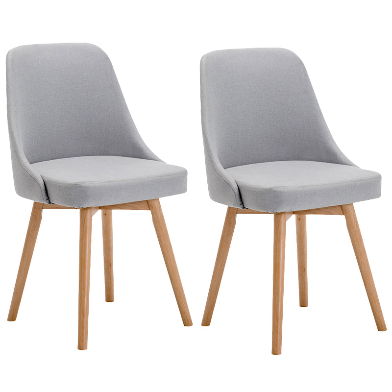 Fabric Dining Side Chair Glam Style Indoor Parsons Armless Chair of 17'' Wide Grey Set of 2 Clearhalo ' kitchen&dining_furn' 'Dining Chairs' 'Dining Tables & Seating' 'dining_chair' 'Furniture' 'furniture_dining_chair' 'Kitchen & Dining Furniture' 'kitchen' 3467078