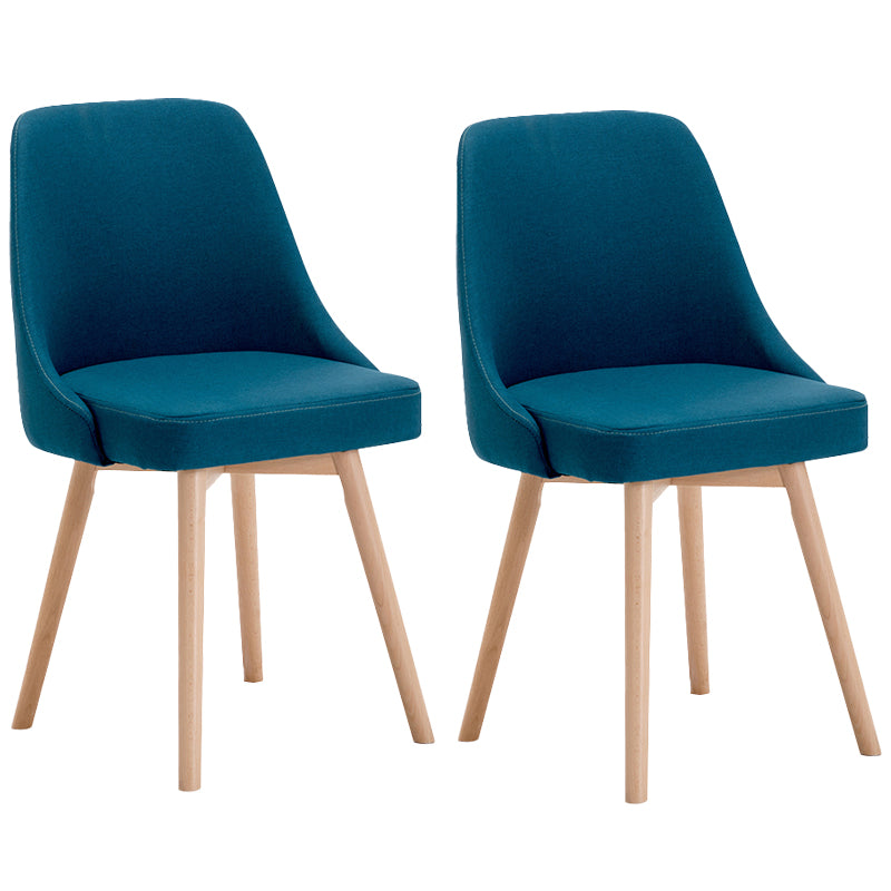 Fabric Dining Side Chair Glam Style Indoor Parsons Armless Chair of 17'' Wide Blue Set of 2 Clearhalo ' kitchen&dining_furn' 'Dining Chairs' 'Dining Tables & Seating' 'dining_chair' 'Furniture' 'furniture_dining_chair' 'Kitchen & Dining Furniture' 'kitchen' 3467080