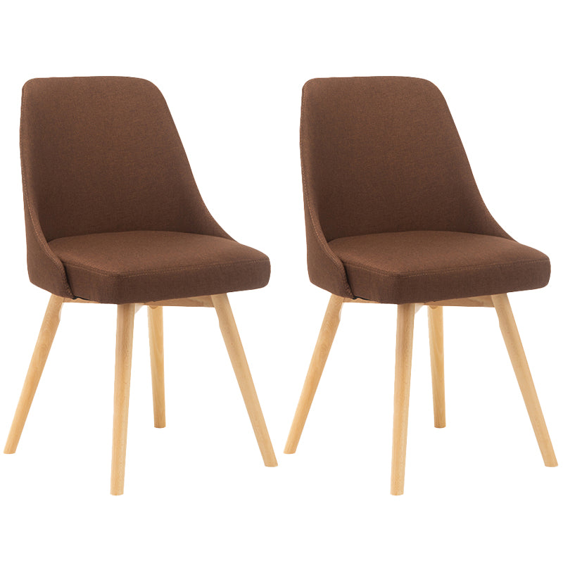 Fabric Dining Side Chair Glam Style Indoor Parsons Armless Chair of 17'' Wide Coffee Set of 2 Clearhalo ' kitchen&dining_furn' 'Dining Chairs' 'Dining Tables & Seating' 'dining_chair' 'Furniture' 'furniture_dining_chair' 'Kitchen & Dining Furniture' 'kitchen' 3467082