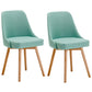 Fabric Dining Side Chair Glam Style Indoor Parsons Armless Chair of 17'' Wide Mint Green Set of 2 Clearhalo ' kitchen&dining_furn' 'Dining Chairs' 'Dining Tables & Seating' 'dining_chair' 'Furniture' 'furniture_dining_chair' 'Kitchen & Dining Furniture' 'kitchen' 3467083